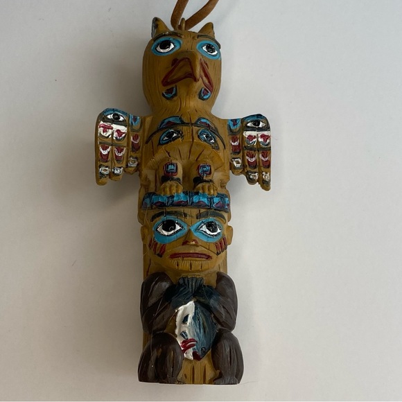 Golder Image Totem Pole Ornament Hand-crafted Reproduction Alaska New tag 5” - Picture 9 of 14